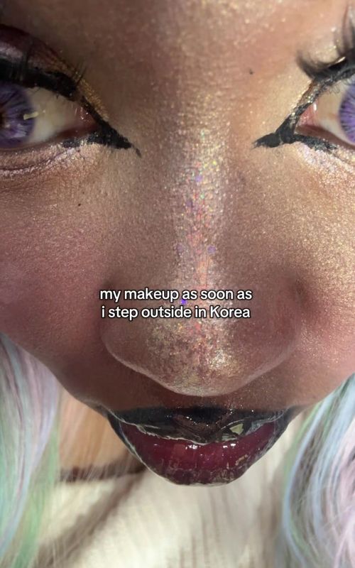 the HEAT?! Korea THE RAIN KOREA?!!! I’m being WASHED RN 😭😂😂😂  #makeup #nofilter #fyp #foryou 