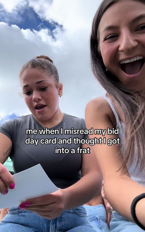crying I look terrified I didn’t know what theta theta meant yet #bidday #rushtok #kylandarnell #urirush #kd #sororityrecruitment 