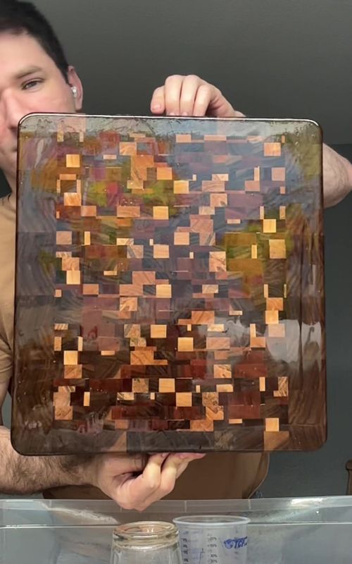 Chaos endgrain #mineraloil #woodworking #endgraincuttingboards #handmade #fyp